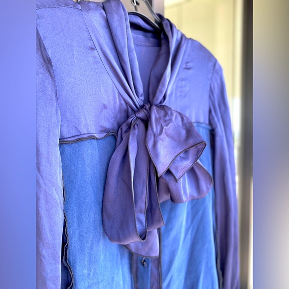 Stunning Navy Bow Blouse in Classic Navy Blue - Picture 3 of 8